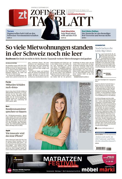 Sie erscheint seit dem 1. Zofinger Tagblatt 09.2017 - Jacqueline Straub