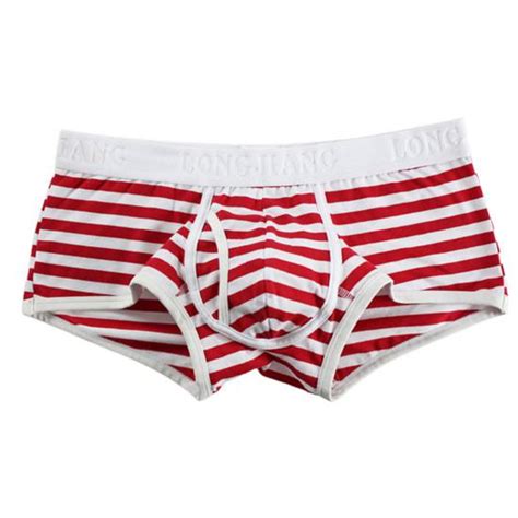 Buy Longjiang Men Underwear Stripe Side Opening Sexy Mid Rise Boxer