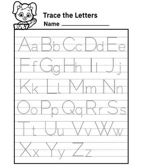 Free Printable Trace Letters Worksheets
