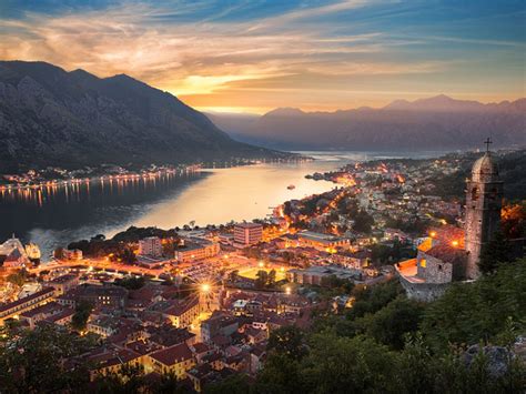 Montenegro City Kotor At Night Desktop Wallpaper Hd 2880x1800