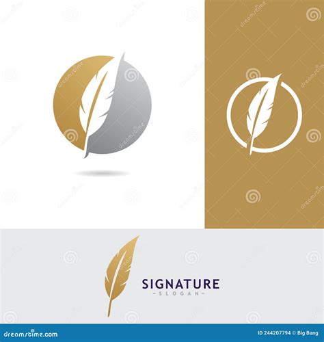 Feather Logo Vector Design Template Stock Vector Illustration Of