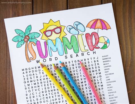 If you want to print at a different size then simply insert this printable into canva, set your dimensions to any size you want, then download it to your computer, easy! Free Printable Summer Word Search Coloring Page | artsy ...
