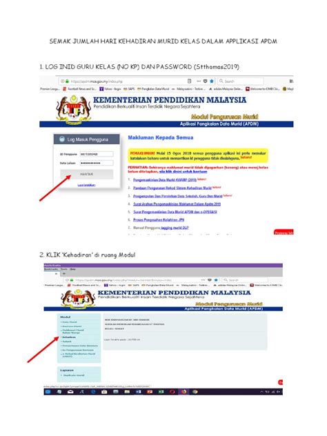 Apdm (aplikasi pangkalan data murid) merupakan. Apdm Kehadiran Murid Log In