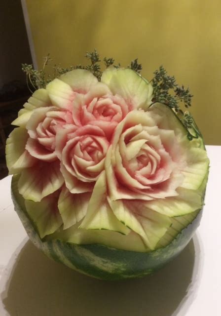 Watermelon Thai Fruit Carving Roses Thai Creations