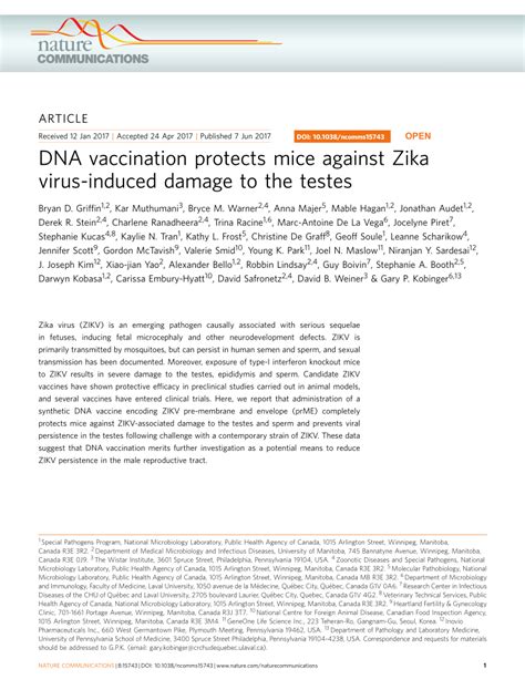 Pdf Dna Vaccination Protects Mice Against Zika Virus Induced Damage