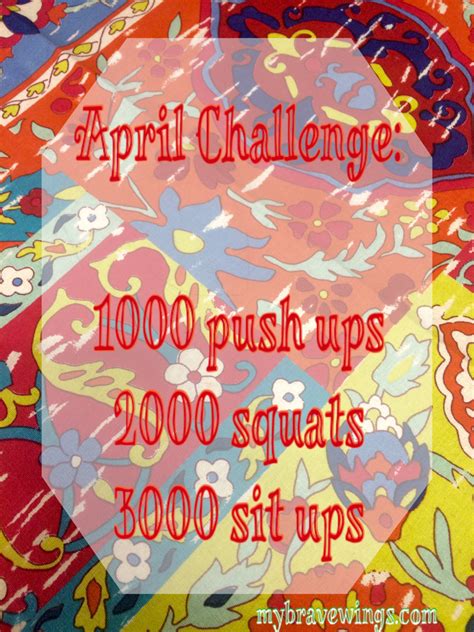 April Fitness Challenge My Brave Wings