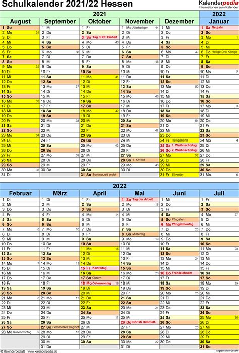 Nedenstående kalender 2021 er lavet i excel, og den er klar til at du kan downloade kalenderen i excel format eller pdf udgaven. Schulkalender 2021/2022 Hessen für Excel