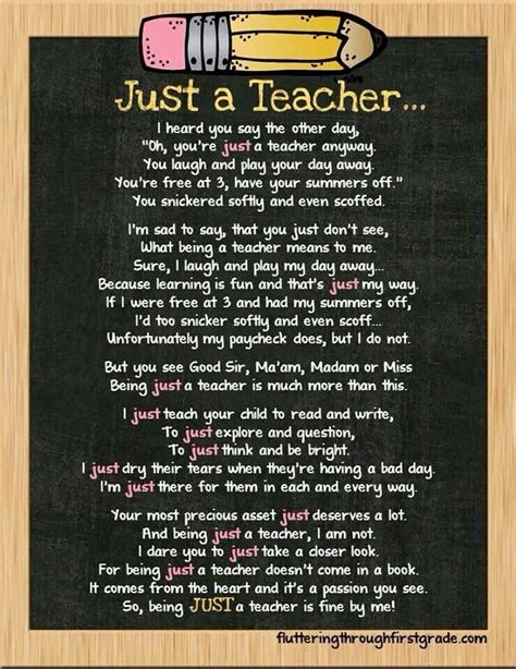 What It Really Means To Be Just A Teacher Teacher Poems Teacher