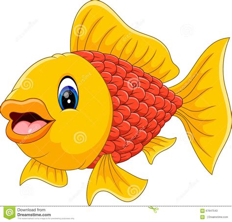 Cute Fish Cartoon Stock Vector Image 67647543