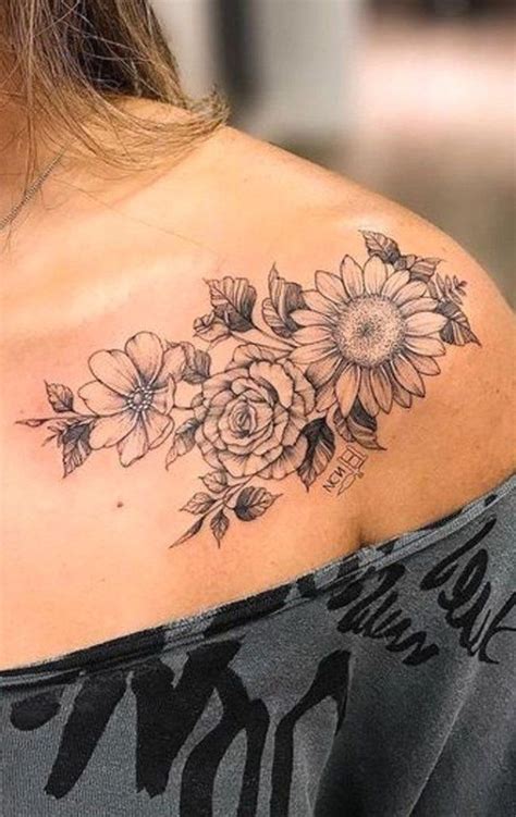 Collarbone Tattoo Flower Sunflower In 2021 Tattoos For Women Flowers