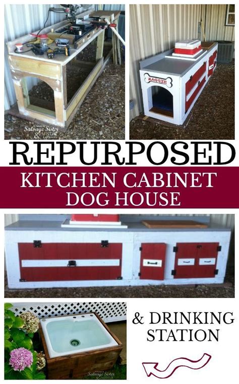 Recycling your kitchen cabinets starts with removal, which requires some care, and preferably not a sledgehammer. Repurposed Kitchen Cabinet Dog House | Repurposed kitchen ...