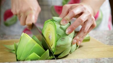 How To Trim And Clean Artichokes Heart Youtube