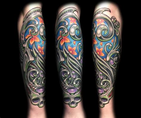 Here you will find best photos of biomechanical tattoos, tips for those, who thinks about making it, pros and cons, meanings and free designs! joeriley:biomech-biomechanical-color-flowers