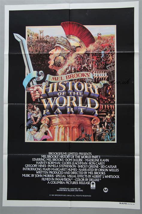 History Of The World Part 1 Original Vintage Film Poster Original Poster Vintage Film And