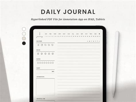 Digital Journal Goodnotes Daily Journal Minimalist Template - Etsy Canada