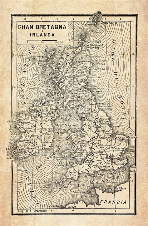 Ancient Map Of Great Britain And Ireland Stock Illustration