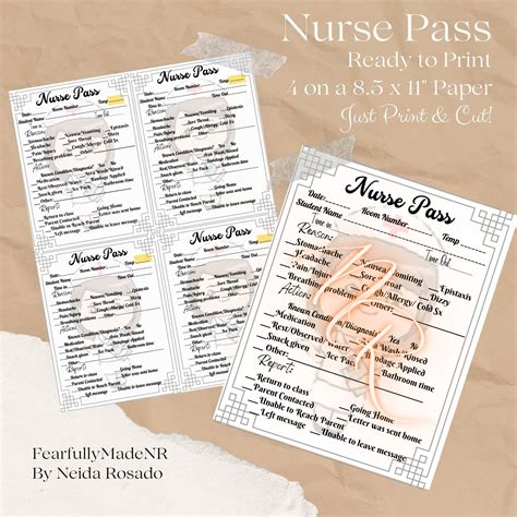 Nurse Pass Clinic Pass Etsy