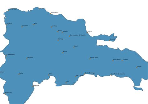 The total population of the dominican republic in 2016 was estimated by the national bureau of statistics of the dominican republic at 10.2 million, with 9.3 million of those being natives of the. Map of Dominican Republic With Cities - Dominican Republic ...