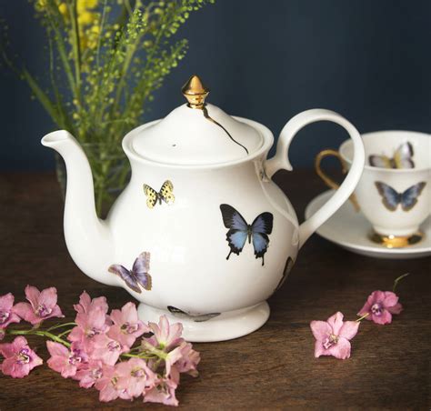 Butterflies Fine Bone China Teapot By Melody Rose Notonthehighstreet Com
