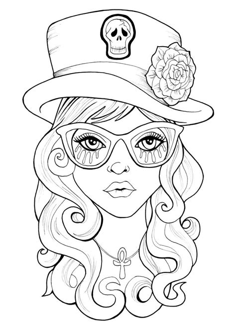 gothic coloring pages printables teen goth cool coloring etsy skull coloring pages detailed