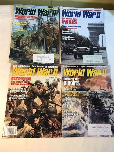 World War 2 Ii Magazine Lot Of 4 Issue 1996 Back Issues History U Boats