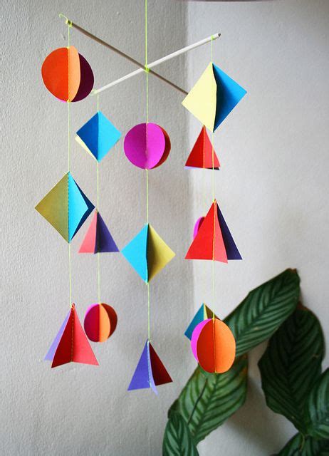 Geometric Mobile By Candy Castle Mobile Craft Paper Mobile Hanging