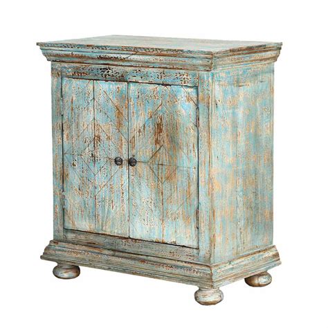 Brewster Rustic Blue Solid Wood 2 Door Storage Cabinet