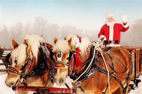 Santa In A Winter Wonderland With His Sleigh And Horses Photograph By