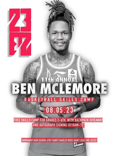 Ben McLemore 11th Annual Basketball Skills Camp & Backpack Giveaway
