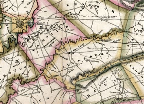 1821 Map Of Lancaster County Pa Etsy
