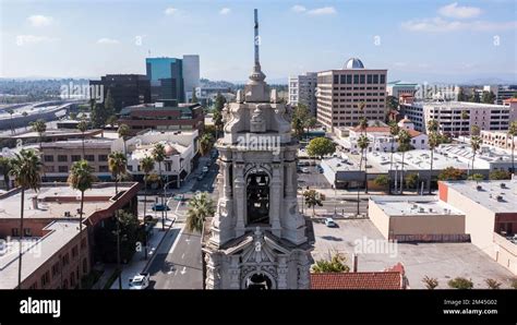 Daytime Aerial Skyline View Of Downtown Riverside California Usa