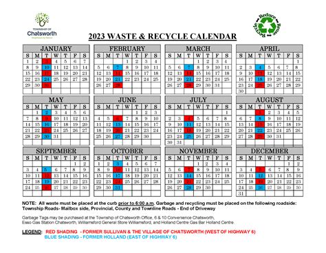 Recycling Diversion And Waste Schedule Township Of Chatsworth