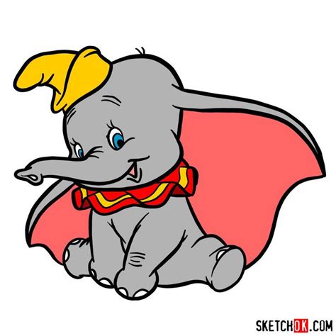How To Draw Dumbo The Elephant Step By Step Drawing Tutorials Dumbo