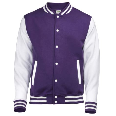 Awdis Unisex Varsity Jacket Xl Purplewhite Homers Coat