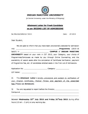 Allotment Paper Form Fill Out And Sign Printable Pdf Template Signnow