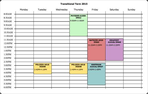 8 Class Schedule Makers Excel Templates