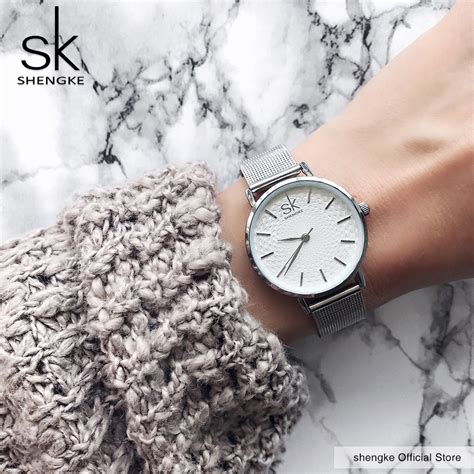 Steel K0006 Sk Super Slim Sliver Mesh Stainless Watches Women Top Brand