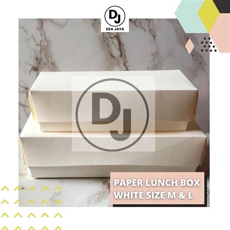 Jual KOTAK MAKAN KERTAS LUNCH BOX PAPER SIZE M DAN L PUTIH POLOS Shopee Indonesia