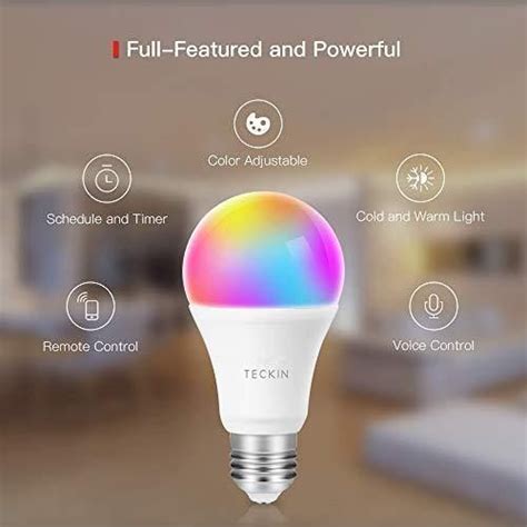 Smart Light Bulb With Soft White Light 2800k 6200k Rgbw Teckin A19