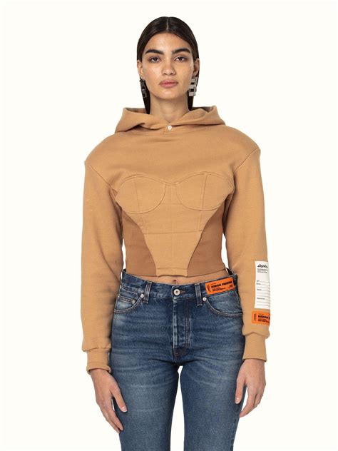 Corset Style Cropped Cotton Hoodie Heron Preston Official Site