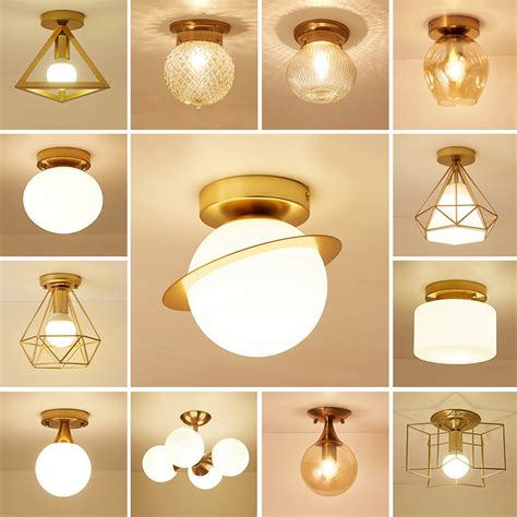 For the same effect with a more glamorous finish, pendant light shade, a glass lamp shade or a crystal lamp shade can become a point of. Modern Small Ceiling Light Glass Ball Shades Gold Planet ...