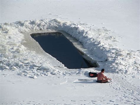 Free Download Hd Wallpaper Winter Frost Day Ice Hole Bathing