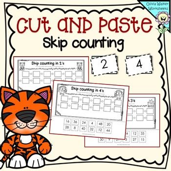 Great for preschool or kindergarten. Skip Counting Cut and Paste Math Worksheets / Printables ...