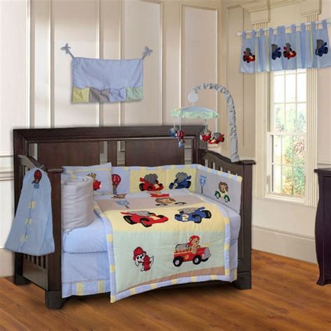 Shop Babyfad Animal Zoom 10 Piece Boys Baby Crib Bedding Set With