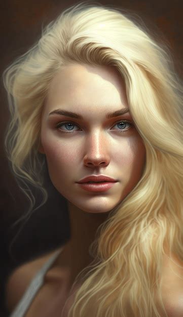Premium Ai Image A Portrait Of A Woman With Blonde Hair And Blue Eyes