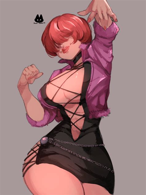 Rule 34 Busty Female Female Focus Female Only Hourglass Figure King Of Fighters Mamoru Shermie