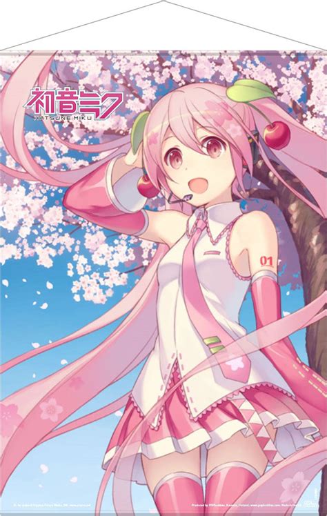 Hatsune Miku Cherry Blossom Wall Scroll 50x70cm Yokaiju