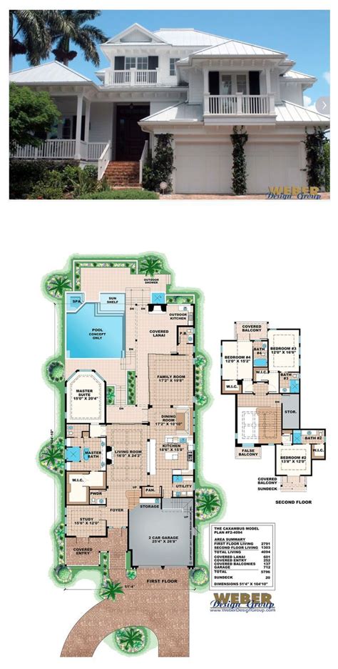 Vancouver house floor plan 50th. Beach House Plan: West Indies Waterfront Style Home Floor ...