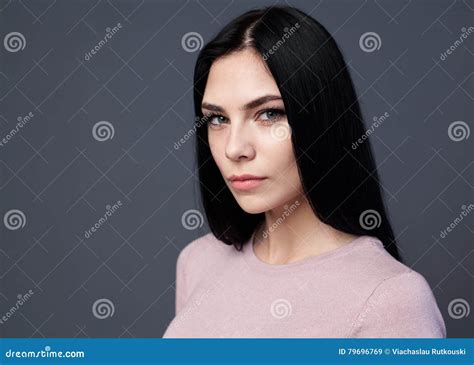 Beautiful Young Woman With Long Black Hair Stock Image Image Of Girl