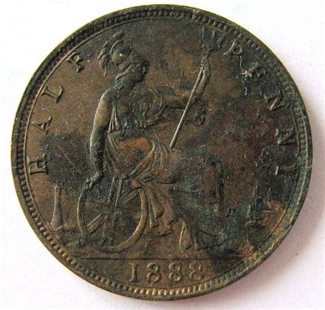 Victoria Halfpenny 1888 Yh B And G Coins
